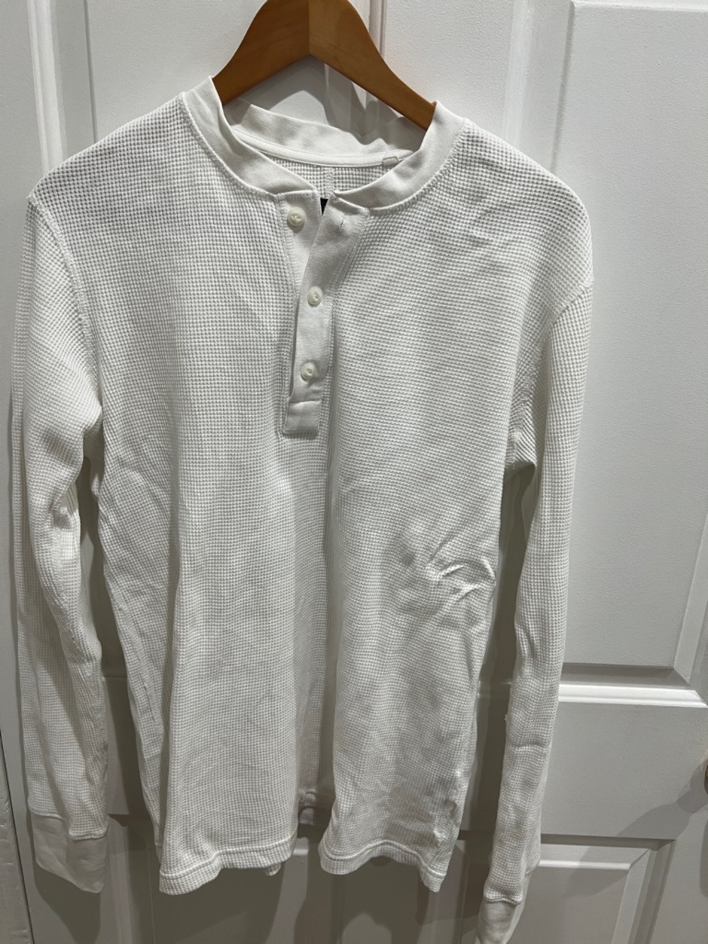 Men's White Rag & Bone Henley Long Sleeve Shirt